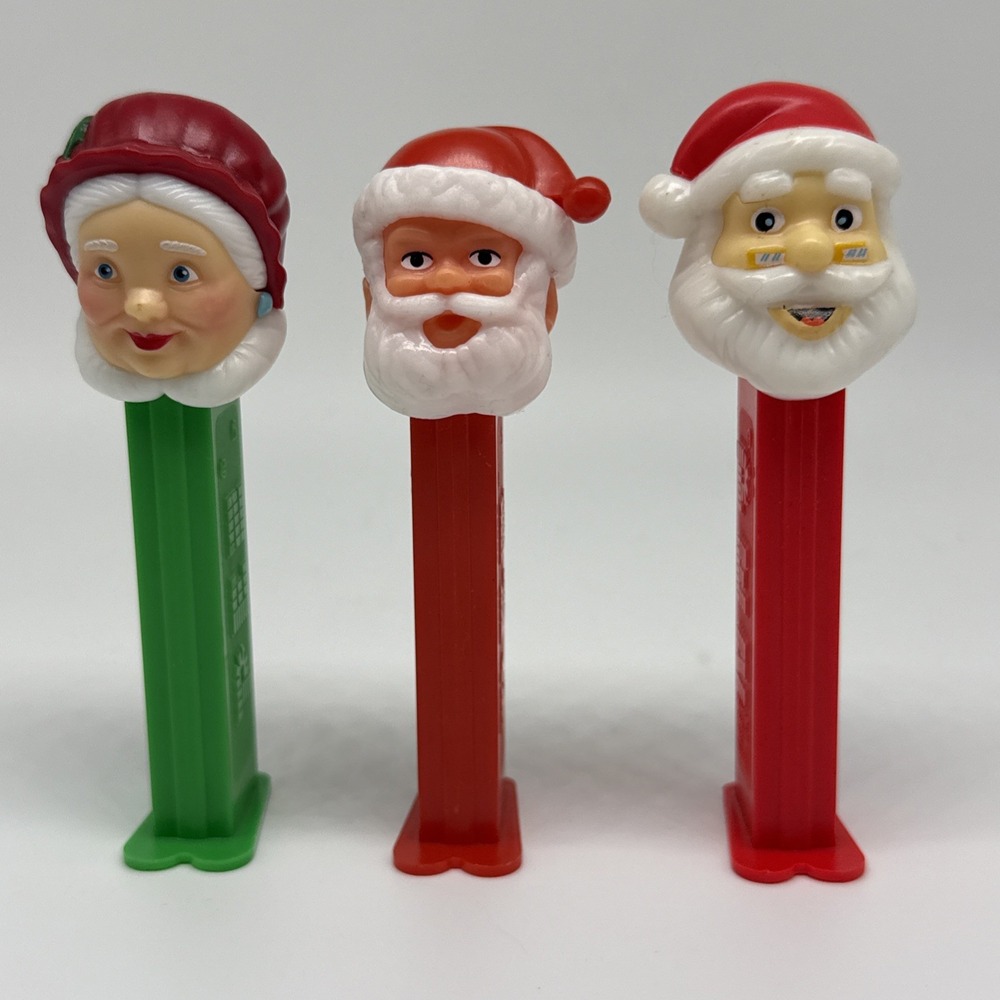 PEZ Candy Dispensers Christmas Santa Claus Mrs Claus (LOT OF 3) Hungary Slovenia